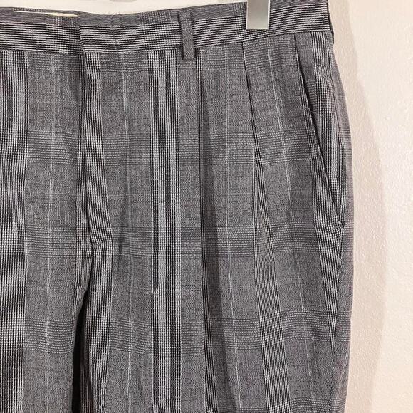 Haggar Imperial Dress Pants Wool Blend‎ Pleated Vintage - Picture 2 of 7